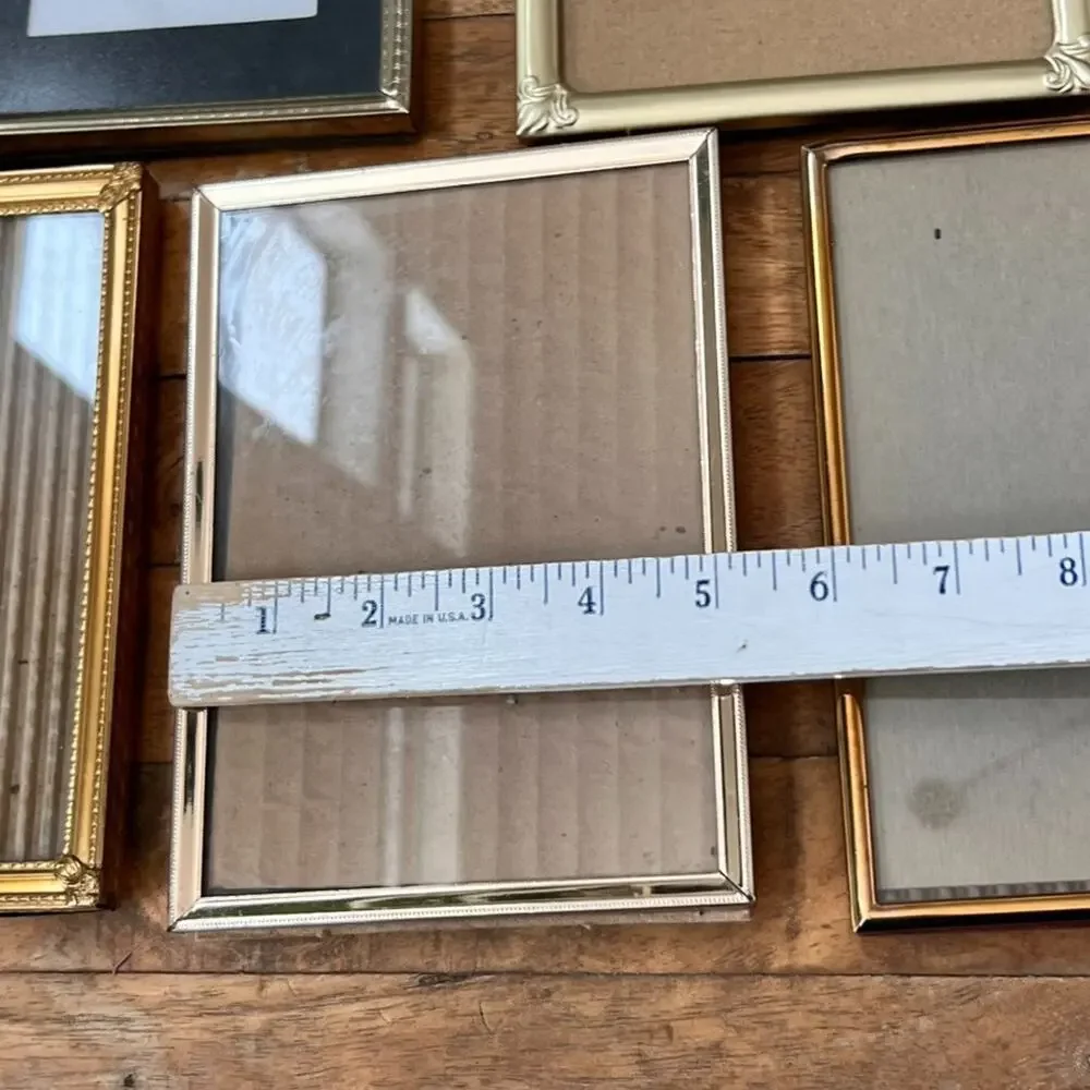 Collection Of Vintage Gold Toned Metal Picture Frames